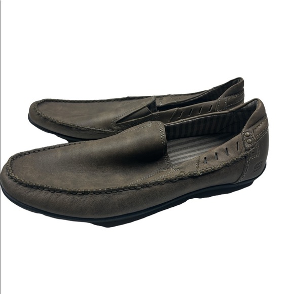 Skechers Men\'s Slip On Loafer Brown Leather Size 13